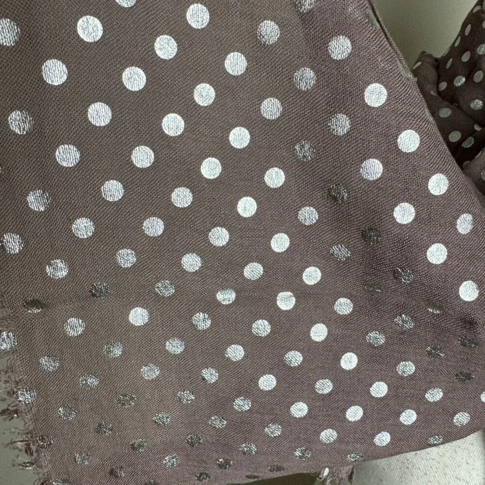 Scarf  COCOA  + Silver Polka Dot  28